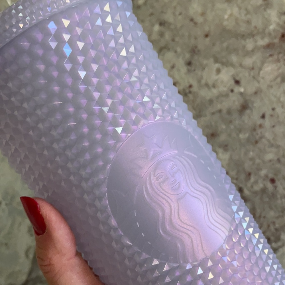 NWT Starbucks Snow White Ice Iridescent Cold Cup Studded Tumbler 2021 Winter - Picture 3 of 9